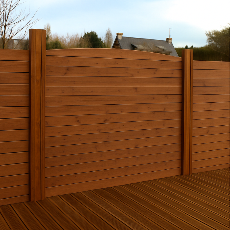 LAME DE CLOTURE DROITE EMBOITABLE PIN CL3 BRUN 27*135 1.92M