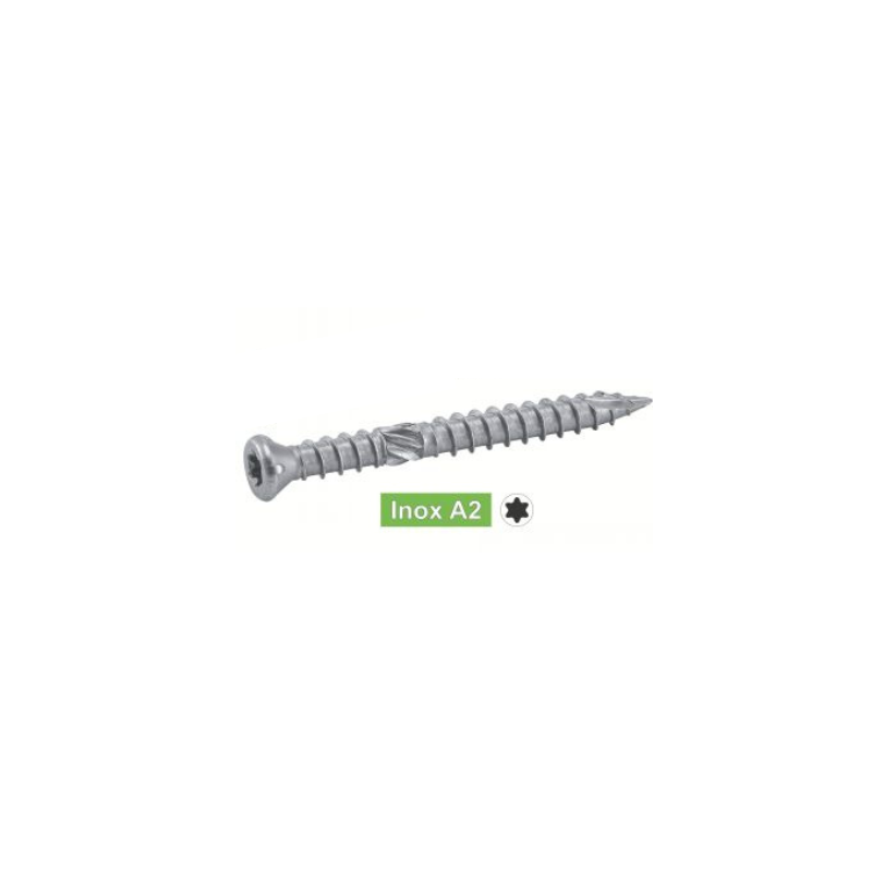 VIS INOX A2 TORX TX25 BOIS DUR BOITE DE 200 5*60